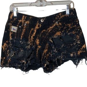 Cruel Girl bleached shredded distressed cutoffs